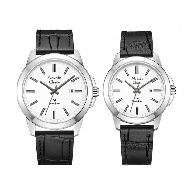 Alexandre Christie AC 1017 Silver Couple Leather